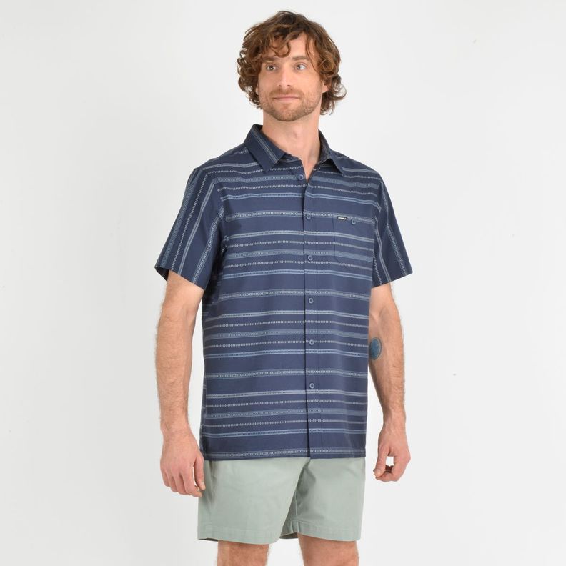 CAMISA MANGA CORTA SEAFARING STRIPÈ AZUL-2