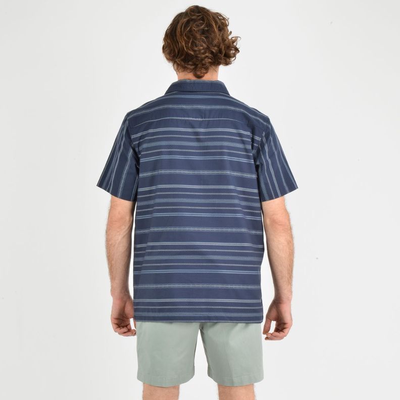 CAMISA MANGA CORTA SEAFARING STRIPÈ AZUL-3
