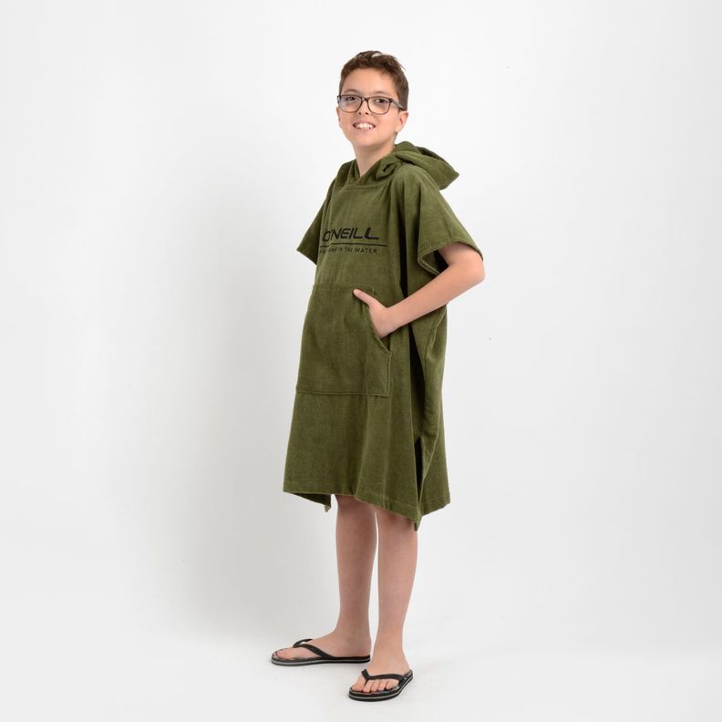 PONCHO TOALLA CALI BOY VERDE OSCURO-1