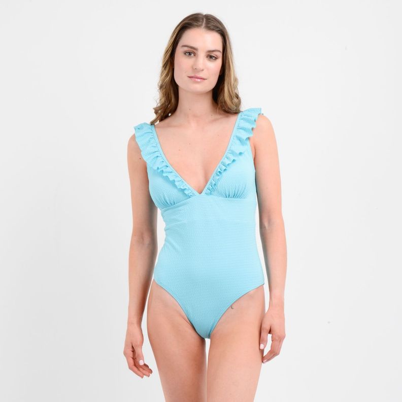TRAJE DE BAÑO ENTERO SUNDANCE  AZUL TURQUESA / AGUA-0