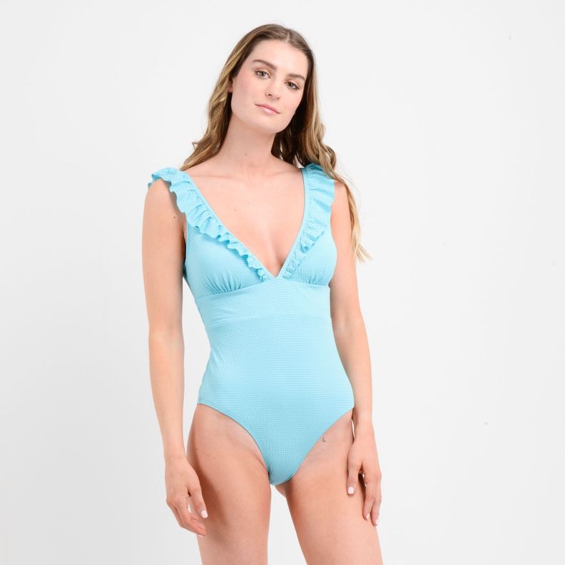 TRAJE DE BAÑO ENTERO SUNDANCE  AZUL TURQUESA / AGUA-2