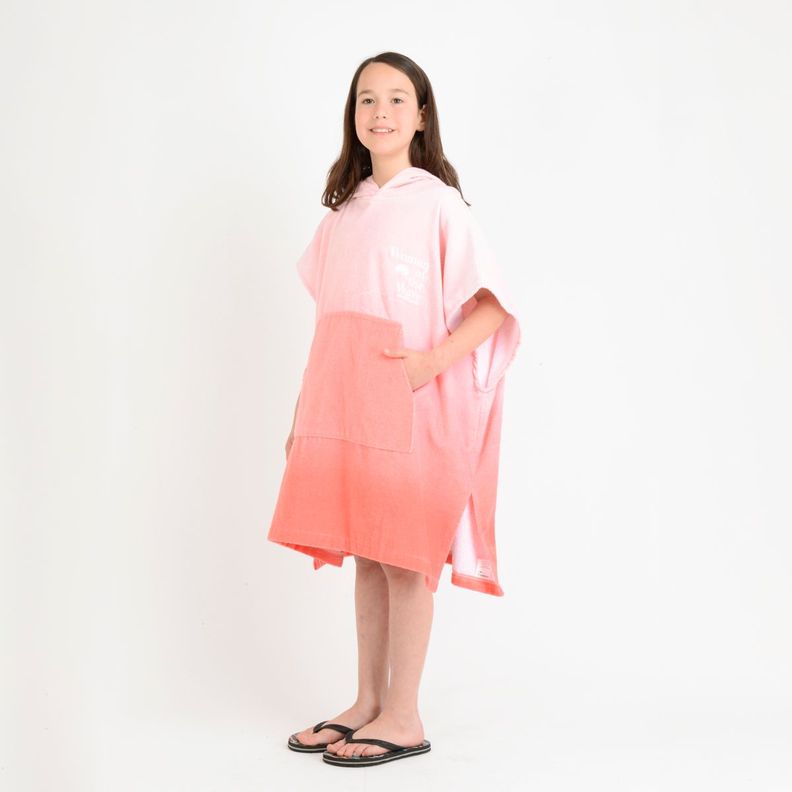PONCHO TOALLA WOW GIRL  NARANJO-1