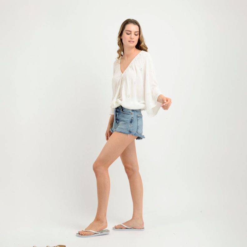 BLUSA MANGA CORTA SABANNA  BLANCO-1