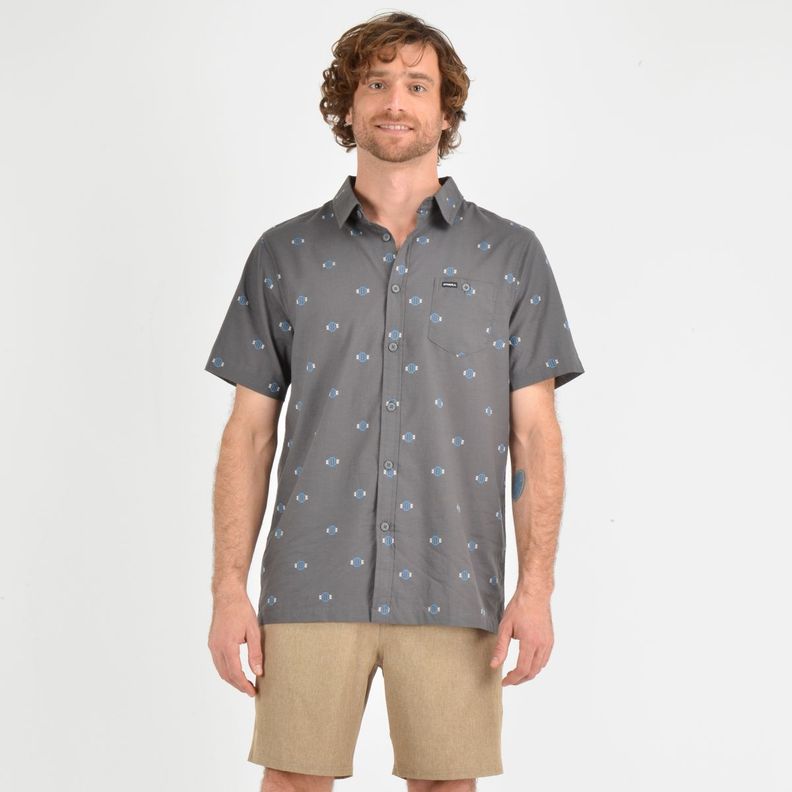 CAMISA MANGA CORTA HORIZON  GRIS-0