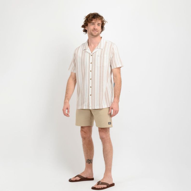 CAMISA MANGA CORTA RIVERA  BEIGE-1