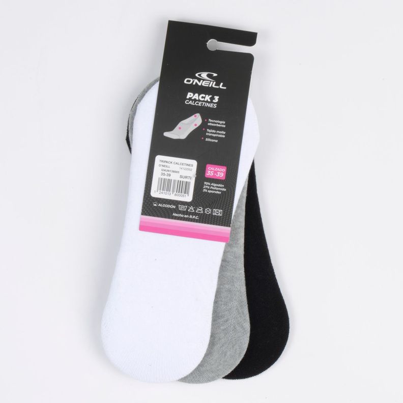 CALCETINES TRIPACK FOOTIE WOMAN TRICOLOR  SURTIDO-2