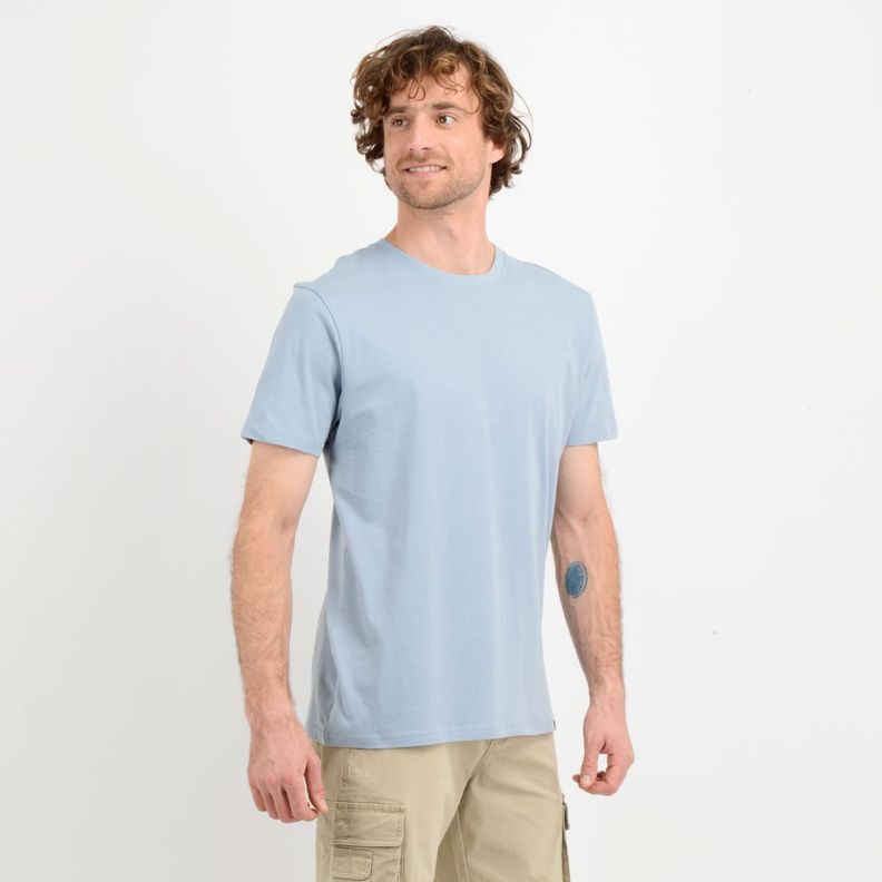 POLERA MANGA CORTA EAST CLIFF BASIC  AZUL-3