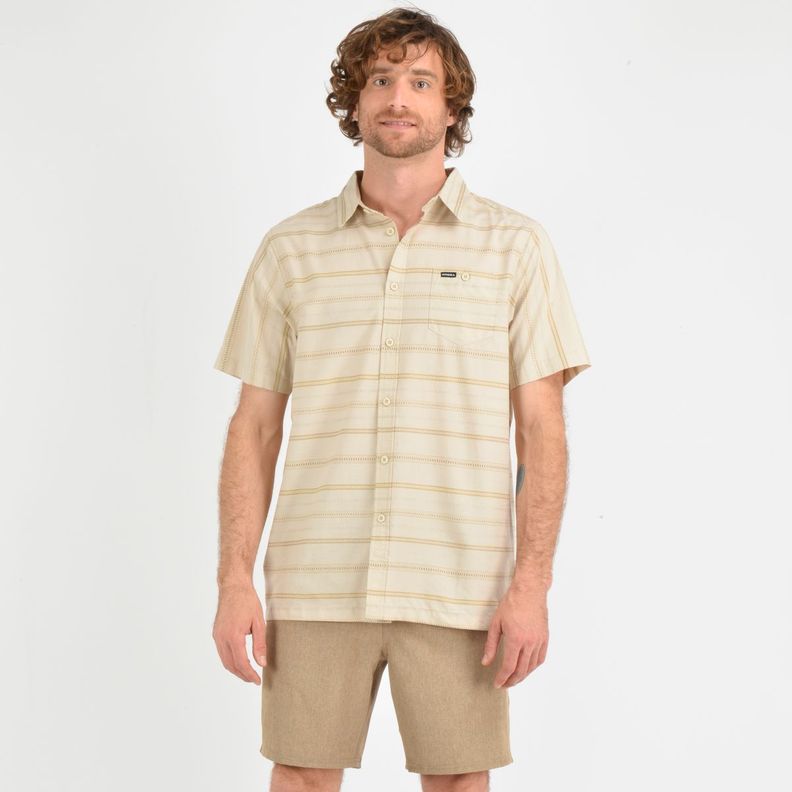 CAMISA MANGA CORTA SEAFARING STRIPÈ BEIGE-0