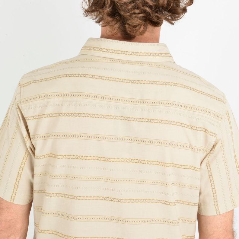 CAMISA MANGA CORTA SEAFARING STRIPÈ BEIGE-5