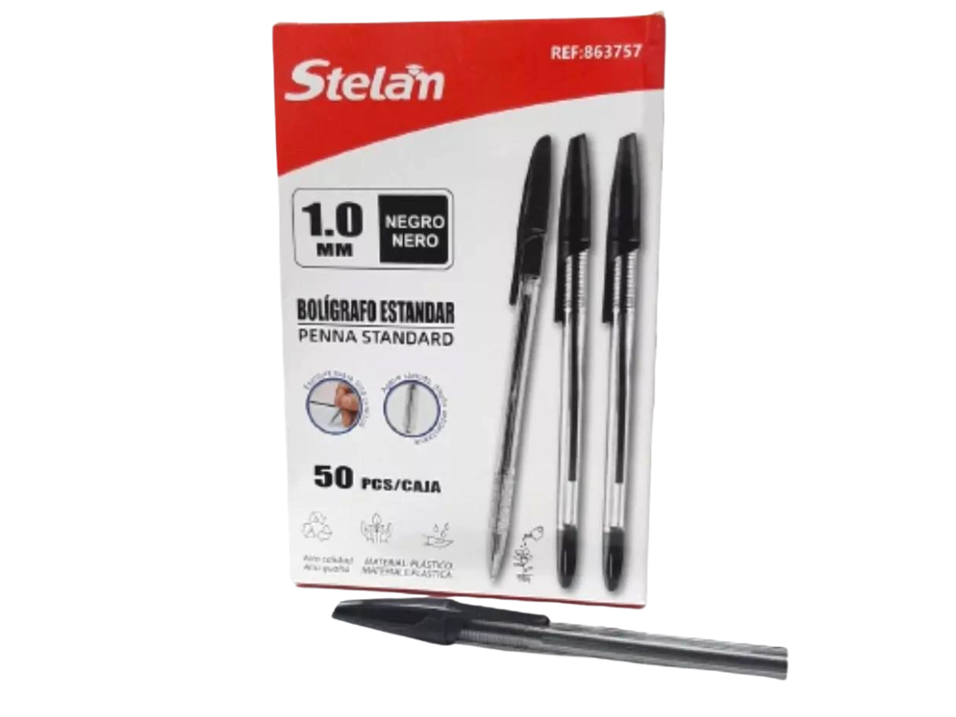 Pack De 50 Lápices Pasta Bolígrafos Lapiceros 1.0mm -1