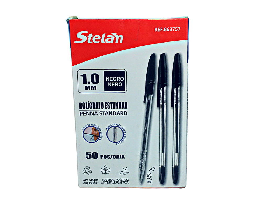 Pack De 50 Lápices Pasta Bolígrafos Lapiceros 1.0mm -0