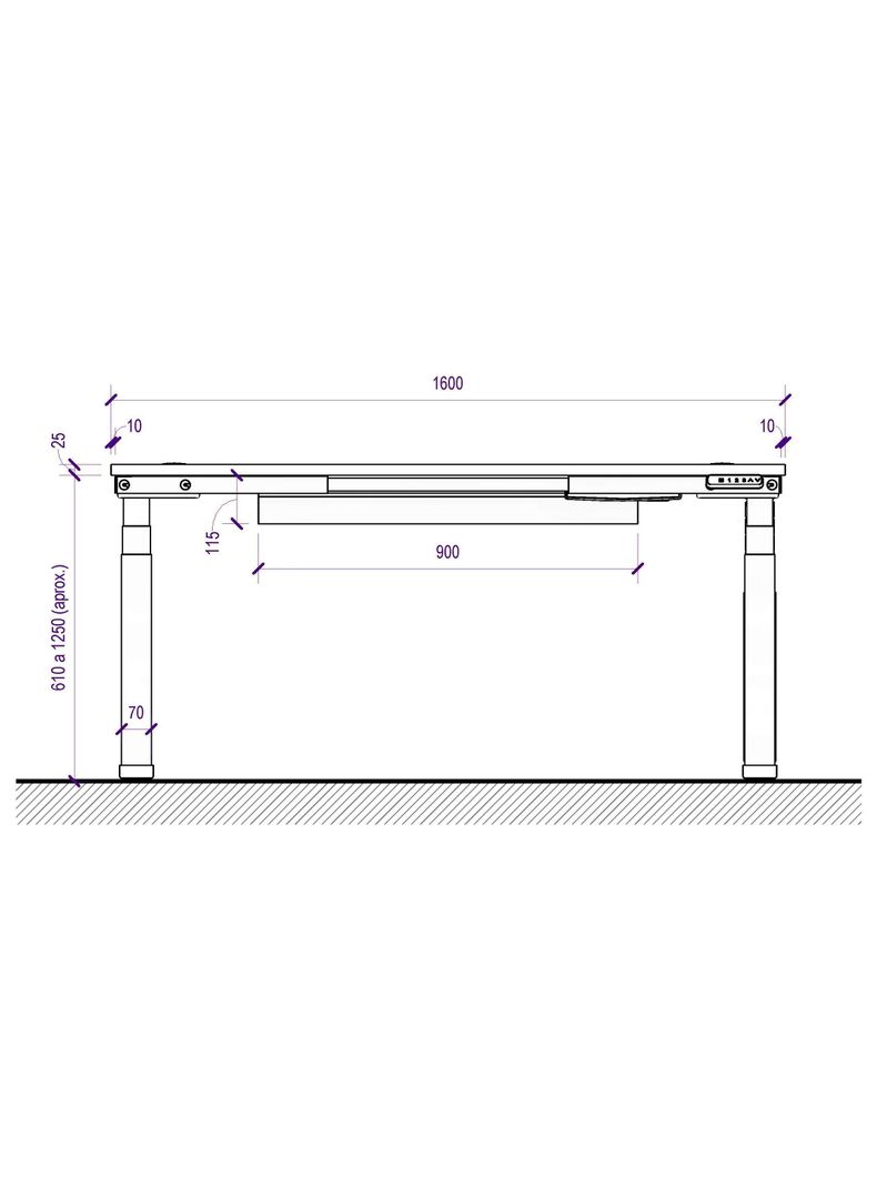 Escritorio Eléctrico Standing Desk 160x70cm AE-5
