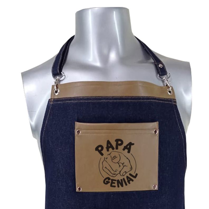Pechera Delantal Papá Genial 1 Ocre-1