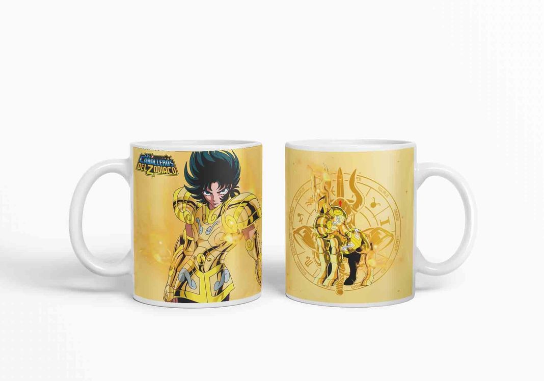 Taza Caballero del Zodiaco - Capricornio Dorado D8 (320ml)-2
