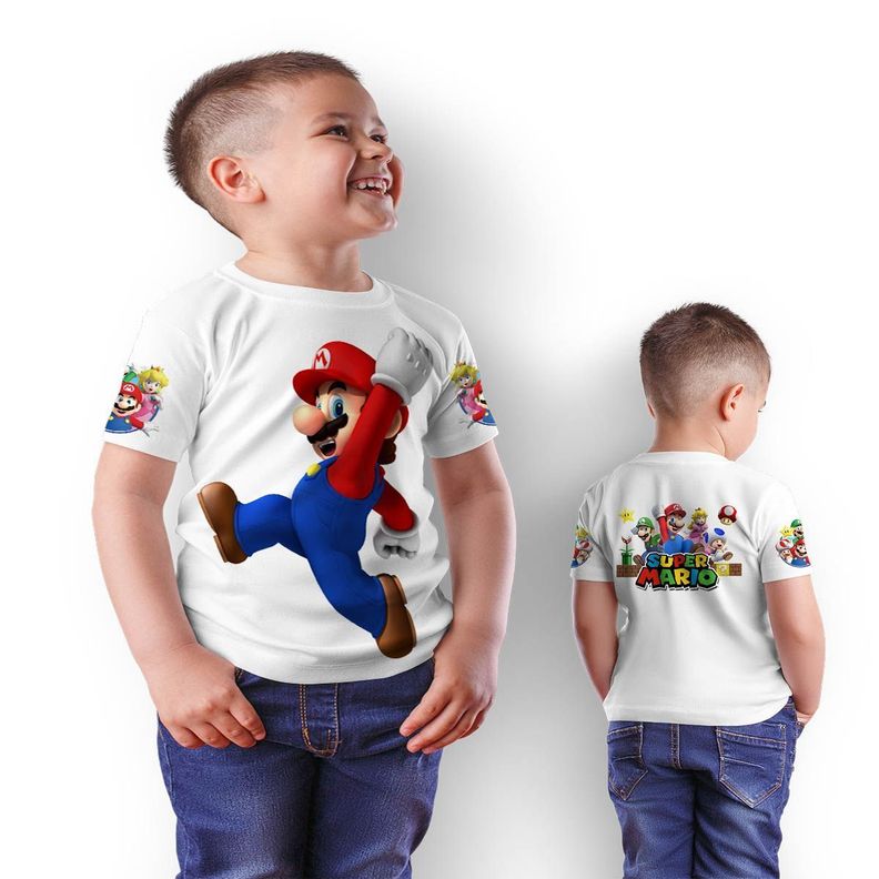 Polera Juvenil Super Mario Bros D3-1
