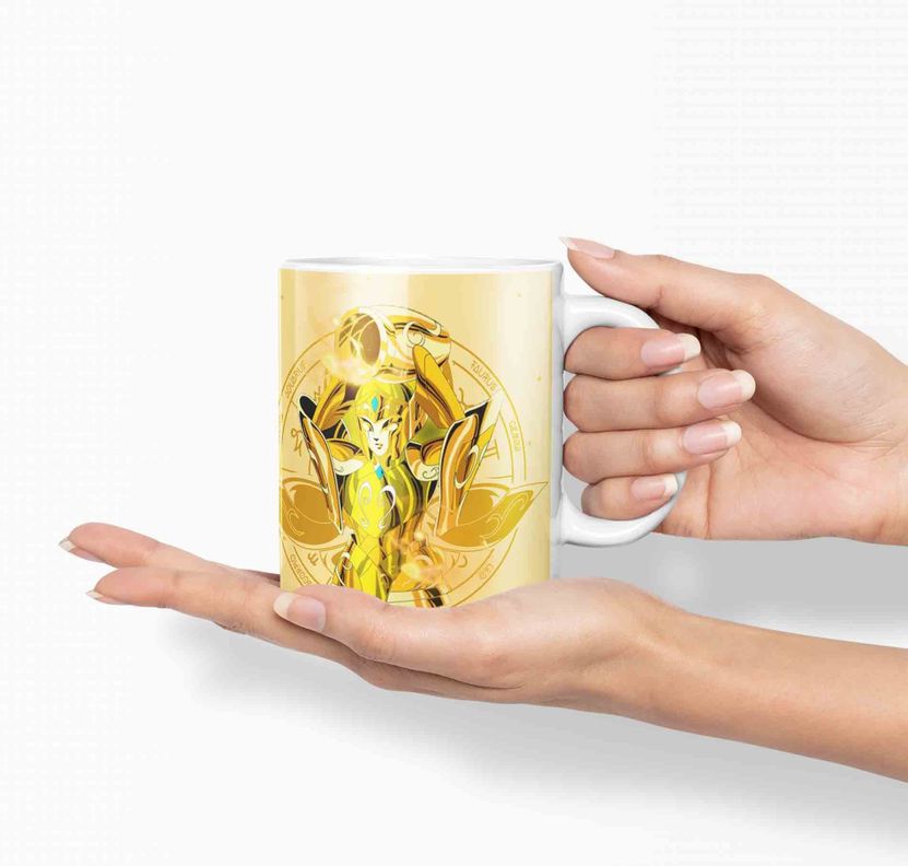 Taza Caballero del Zodiaco - acuario dorado D1 (320ml)-1