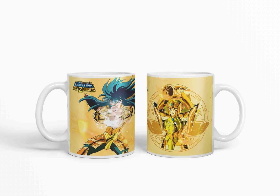 Taza Caballero del Zodiaco - acuario dorado D1 (320ml)-2