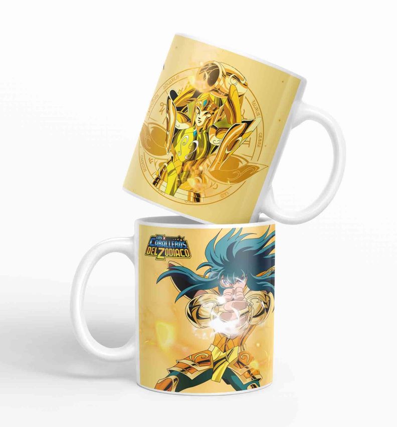 Taza Caballero del Zodiaco - acuario dorado D1 (320ml)-0