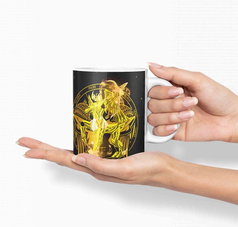 Taza Caballero del Zodiaco - sagitario negro D25 (320ml)-2