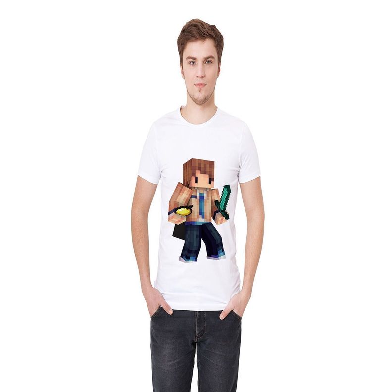 Polera Manga Corta Infantil Minecraft D3-0