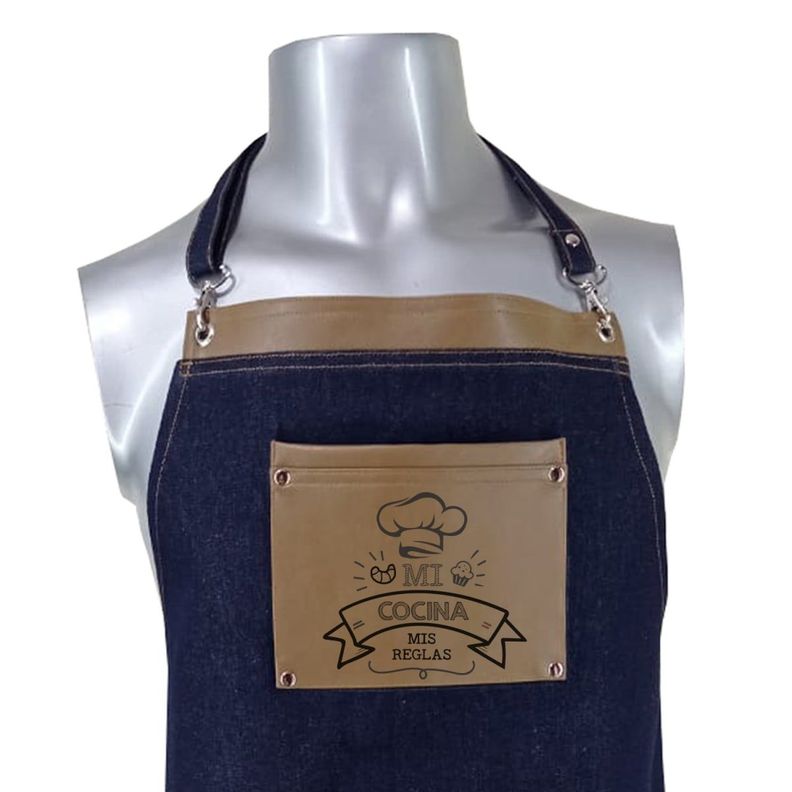 Pechera Delantal Mi Cocina Mis Reglas Ocre D1-1