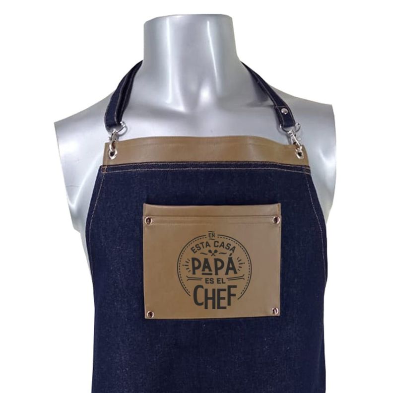 Pechera Delantal Papá es el Chef 1 Ocre-1