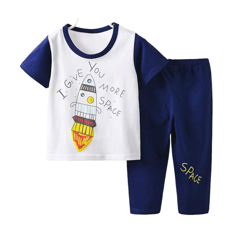 Conjunto Pijama Para Niños y Bebés Algodón Manga Corta-0