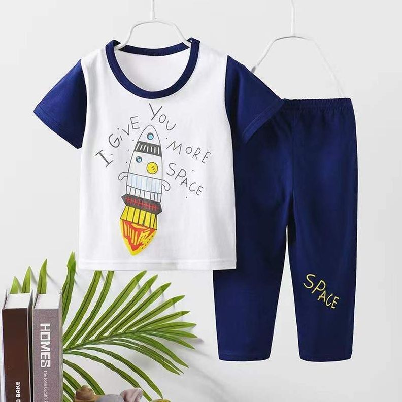 Conjunto Pijama Para Niños y Bebés Algodón Manga Corta-1