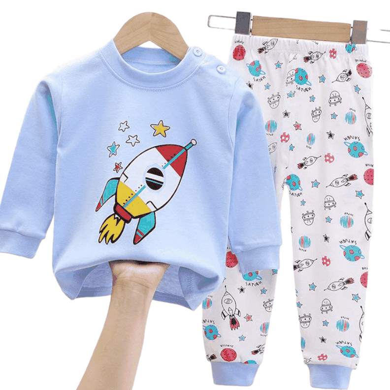Pijama Cohete para Niñas Y Bebés 100% Algodón Hipoalergénico-0