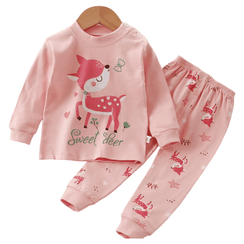 Pijama Venadita Rosada para Niñas Y Bebés 100% Algodón-0