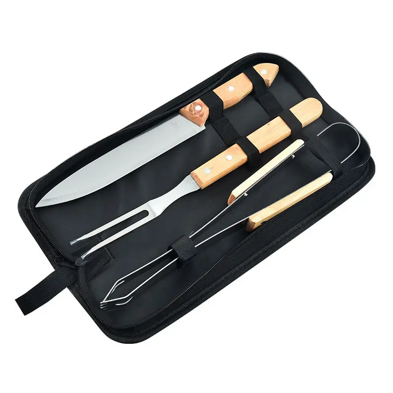 Set parrillero de 3 piezas de acero inoxidable-0