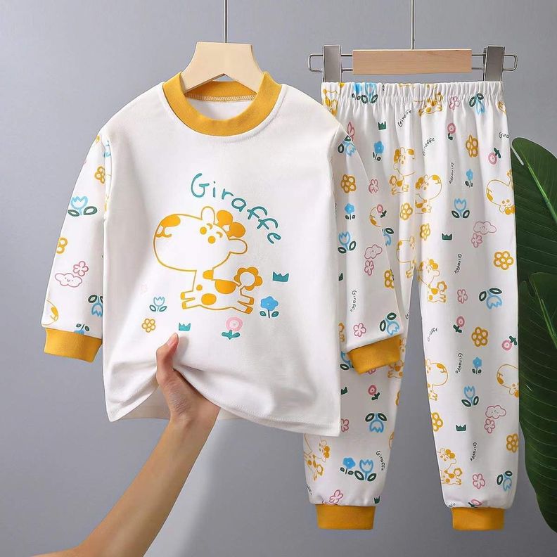 Conjunto Pijama Para Niños y Bebés Algodón Manga Larga de Jirafita-1