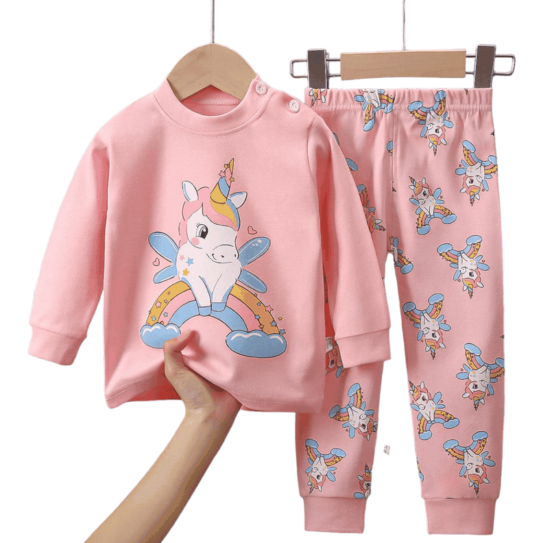 Pijama Unicornio Rosado Para Niñas Y Bebés 100% Algodón Hipoalergénico-0