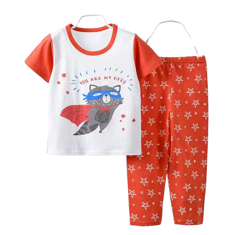 Conjunto Pijama Para Niñs y Bebés Algodón Manga Corta-0