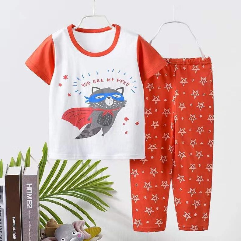 Conjunto Pijama Para Niñs y Bebés Algodón Manga Corta-1