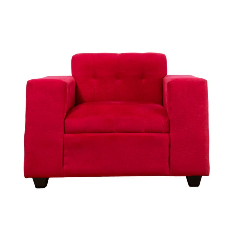Sofá  Rojo Felpa 1 Cuerpo-0