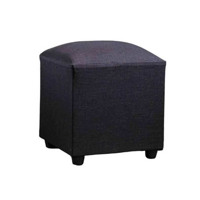 Puff Cubo Lino Negro-0