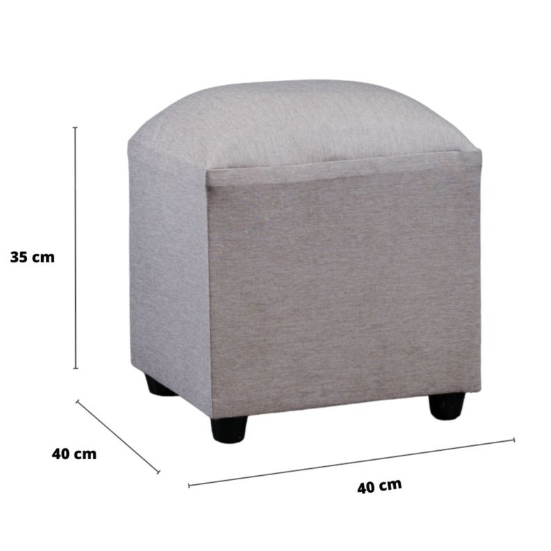 Puff Cubo Lino Beige-1
