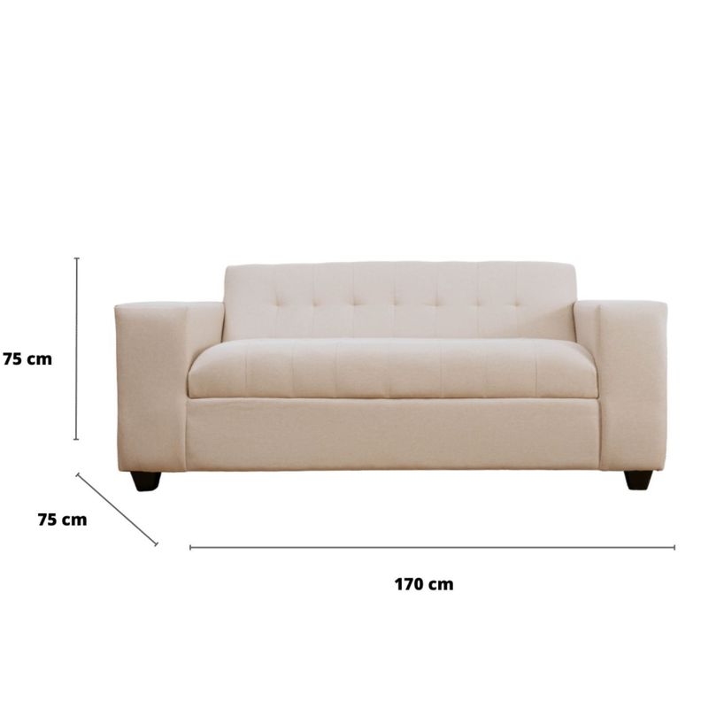Sofá  Lino Beige 2 Cuerpos-1