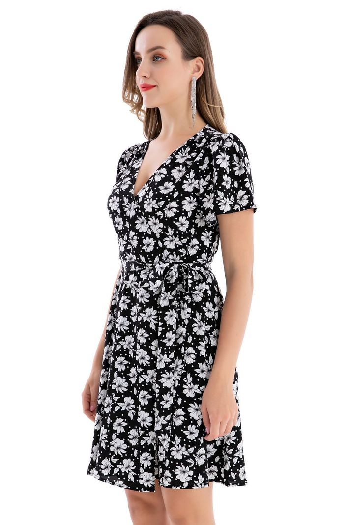 Vestido Flores Lazo Negro Nicopoly-1
