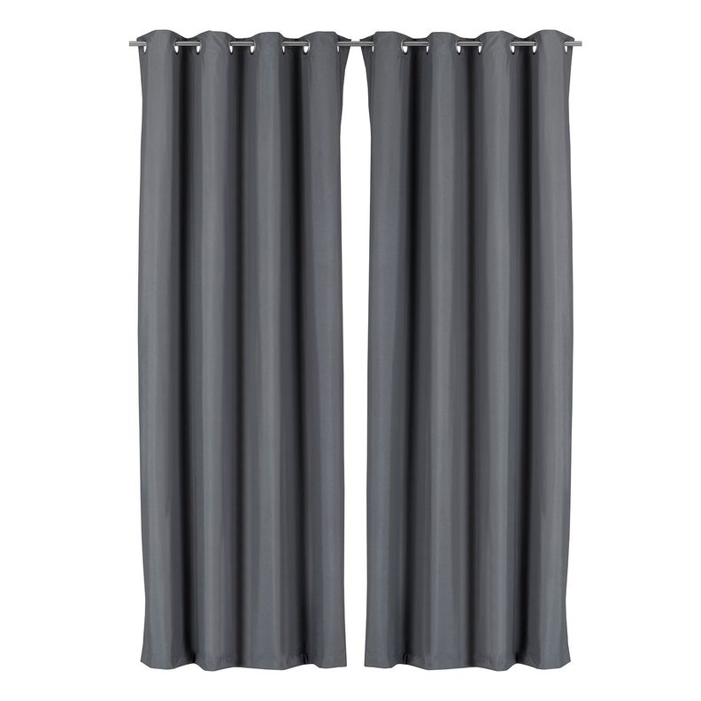 Pack 2 Cortina Tradicional 100% Blackout Gris Oscuro-0