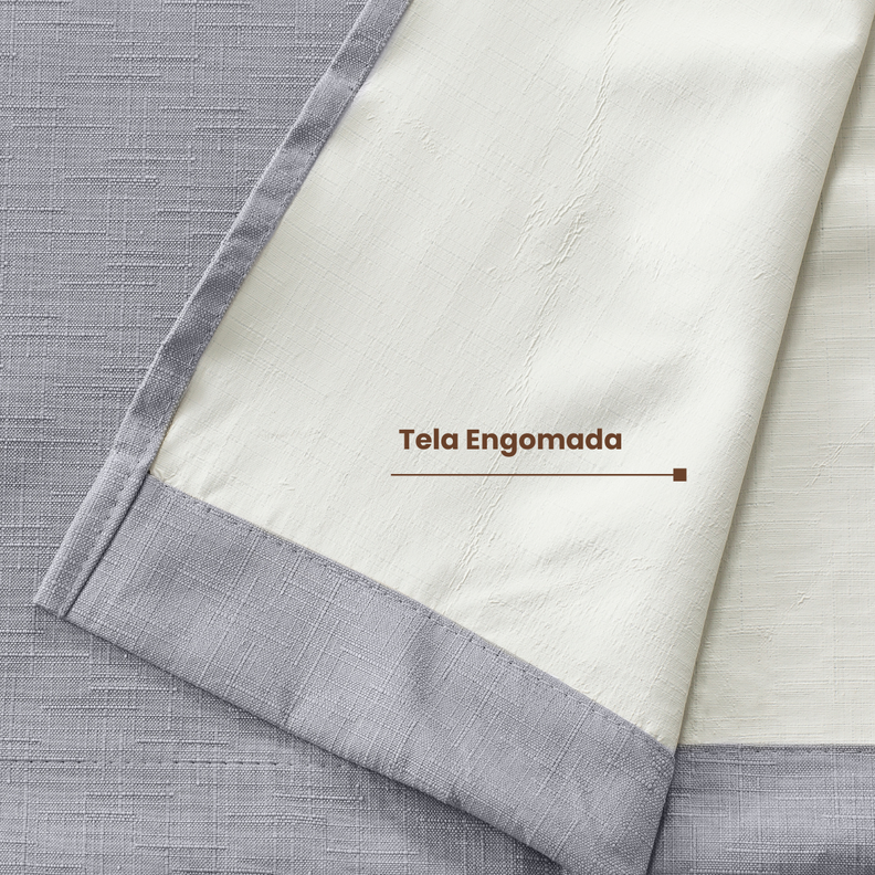 Pack 2 Cortina Jacquard Tradicional 140x225cm Gris Claro-3