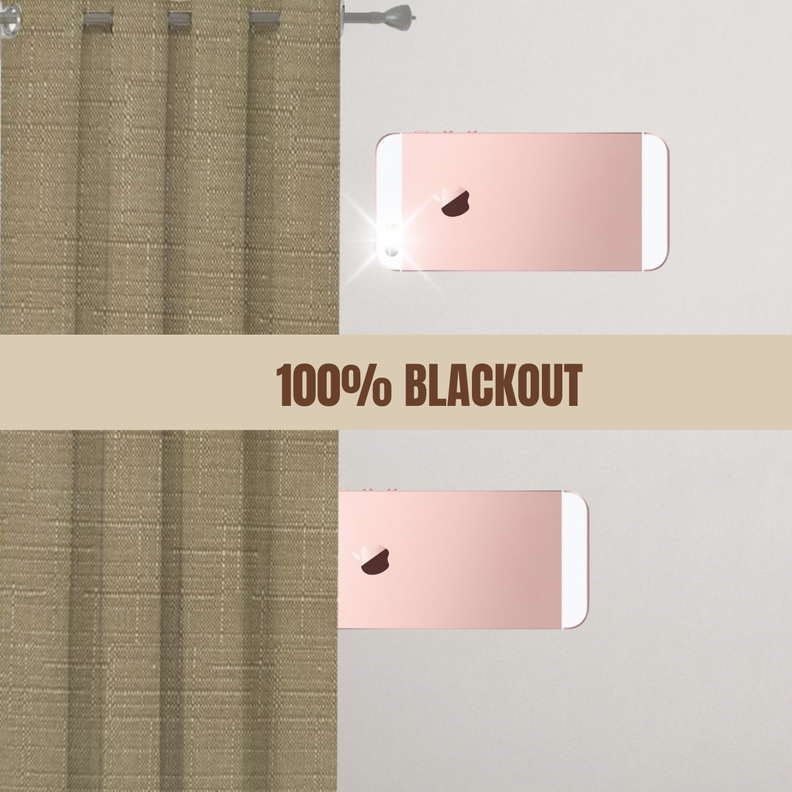 Pack 2 Cortina Jacquard Tradicional 140x225cm Taupe-1