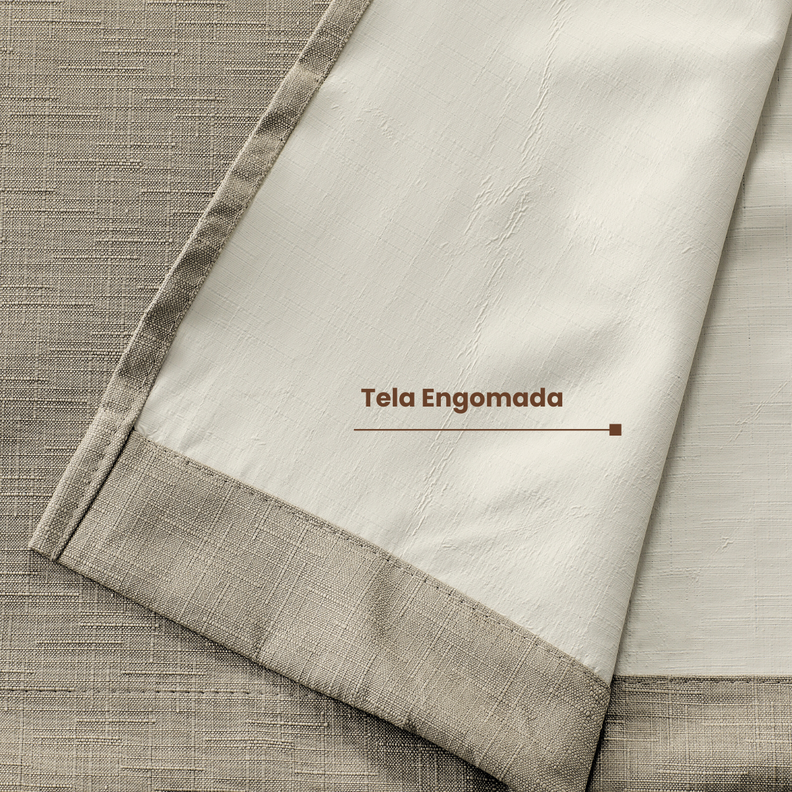 Pack 2 Cortina Jacquard Tradicional 140x225cm Taupe-2