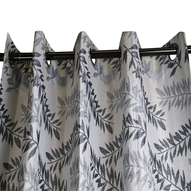 Pack 2 Cortina Tradicional 100% Blackout Hoja Gris-1