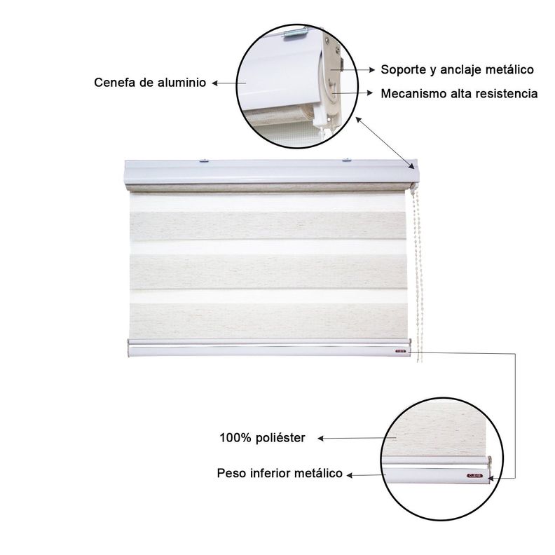 Cortina Roller Duo 105X220 Lino-2