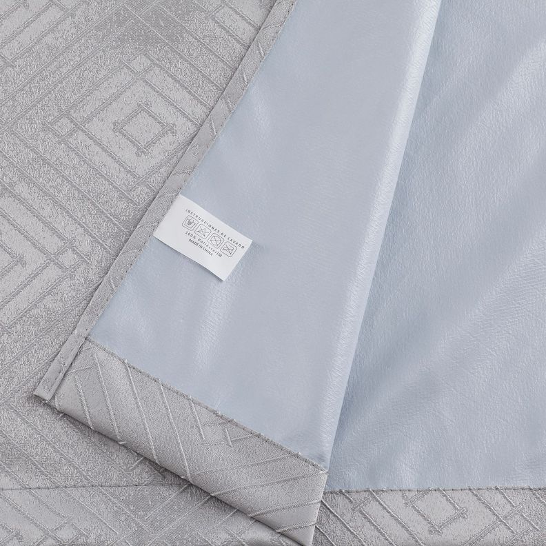 Pack 2 Cortina Tradicional 100% Blackout Geometrica Gris-1