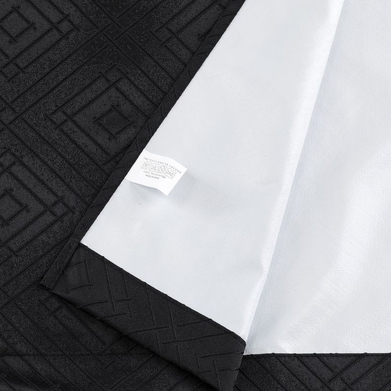 Pack 2 Cortina Tradicional 100% Blackout Geometrica Negra-1