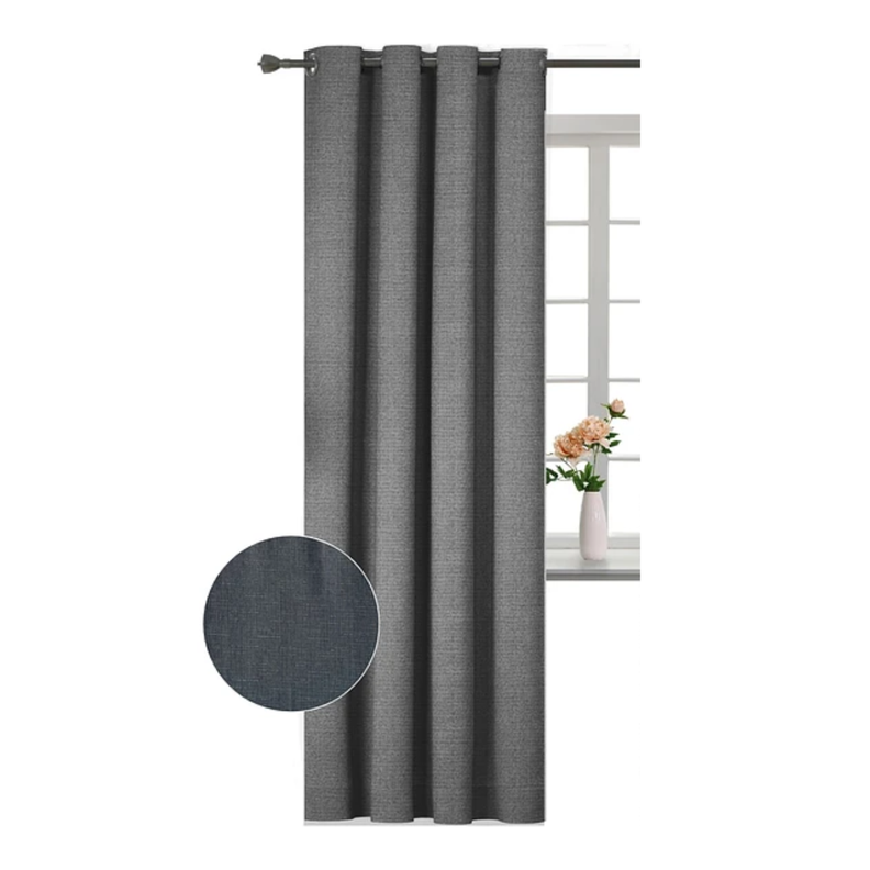 Cortina Jacquard Tradicional 140x225cm Gris Oscuro-0