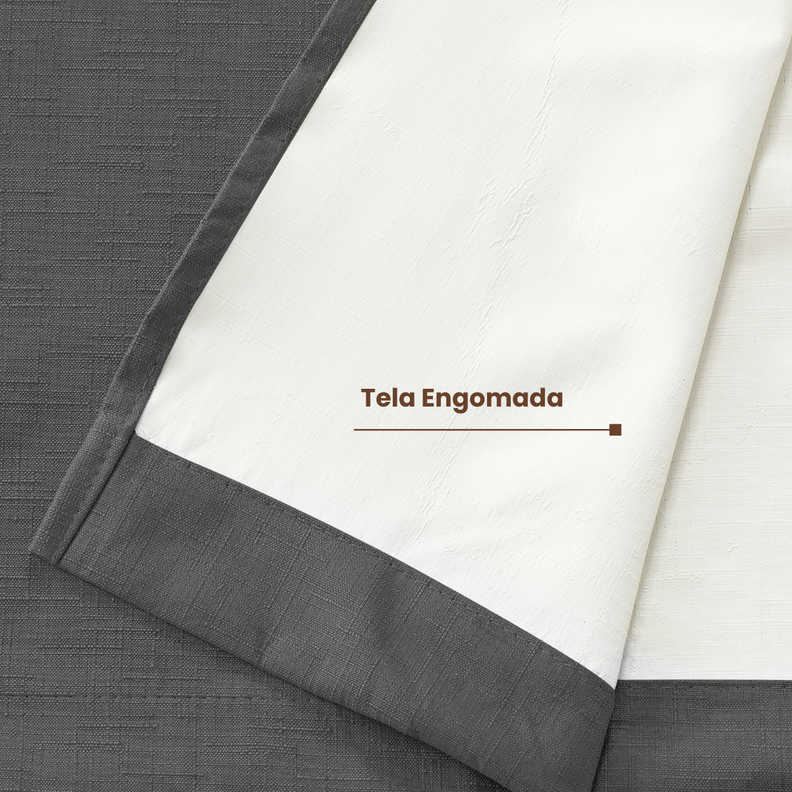 Cortina Jacquard Tradicional 140x225cm Gris Oscuro-3
